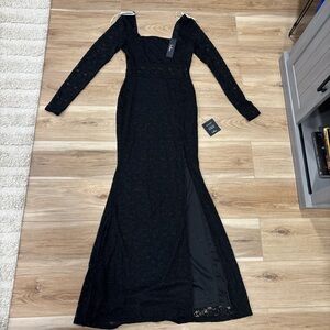 Lulu's Black Long Sleeve Lace Dress